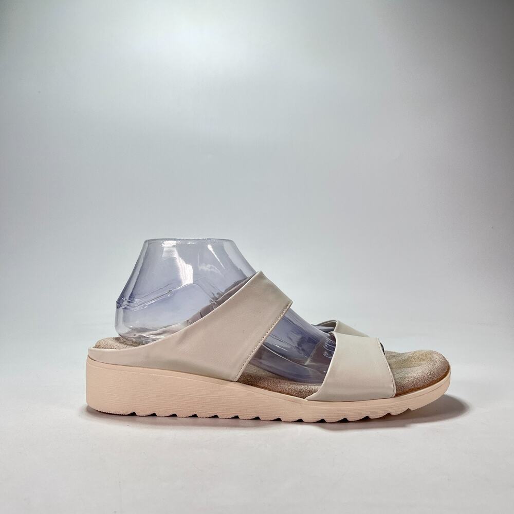 Kensie Endy Comfort Beige Casual Double Band Straps Slide Sandals Women's Sz 11M